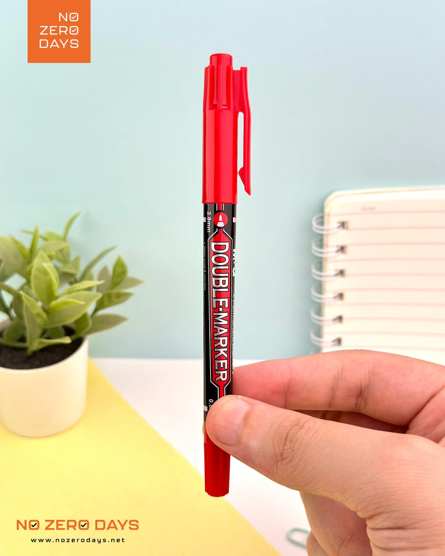 قلم ماركر مزدوج M&G - أحمر