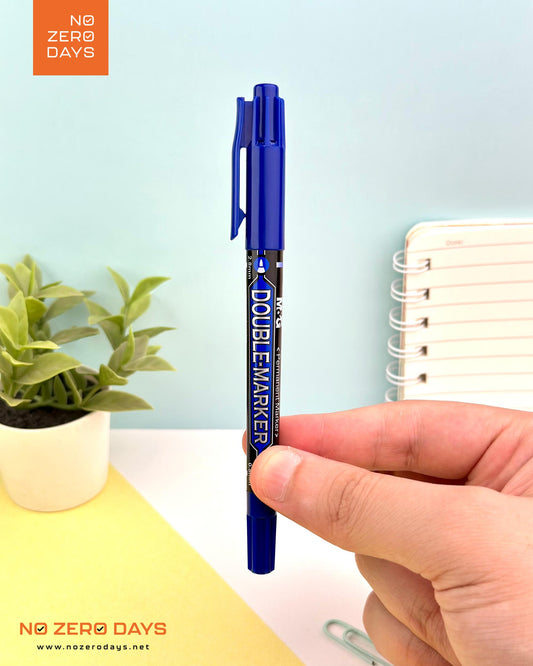 قلم ماركر مزدوج M&G - أزرق