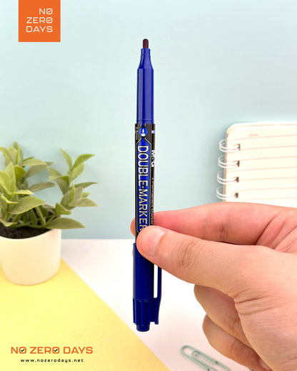 قلم ماركر مزدوج M&G - أزرق