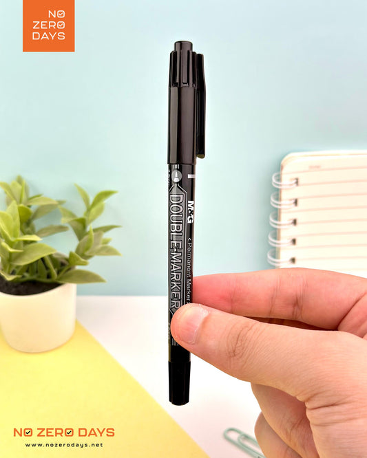 قلم ماركر مزدوج M&G - أسود