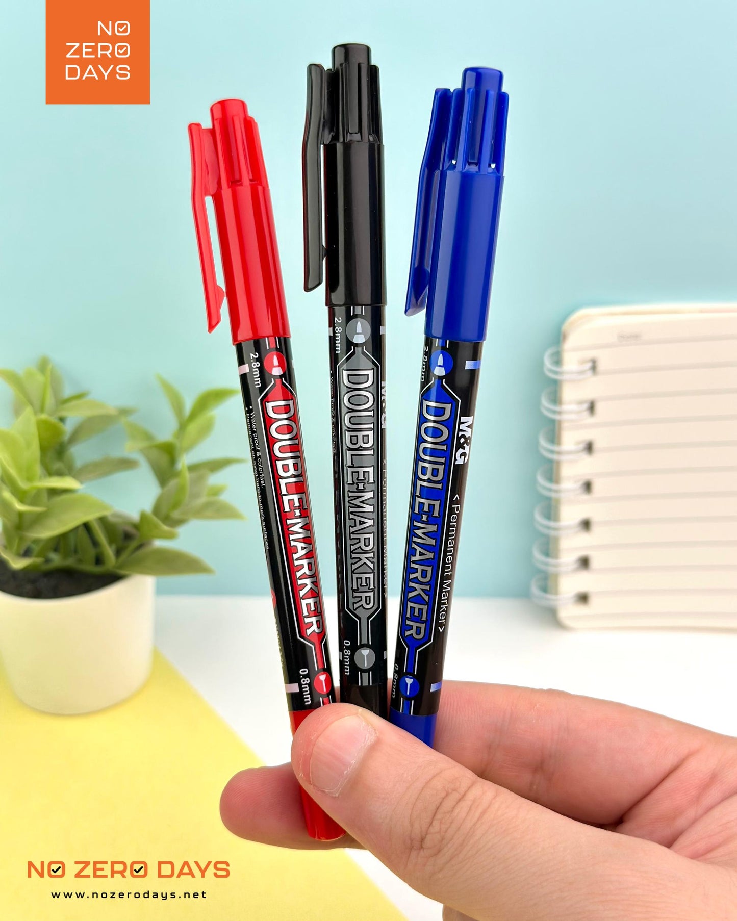 قلم ماركر مزدوج M&G - أسود