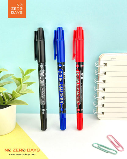 قلم ماركر مزدوج M&G - أزرق