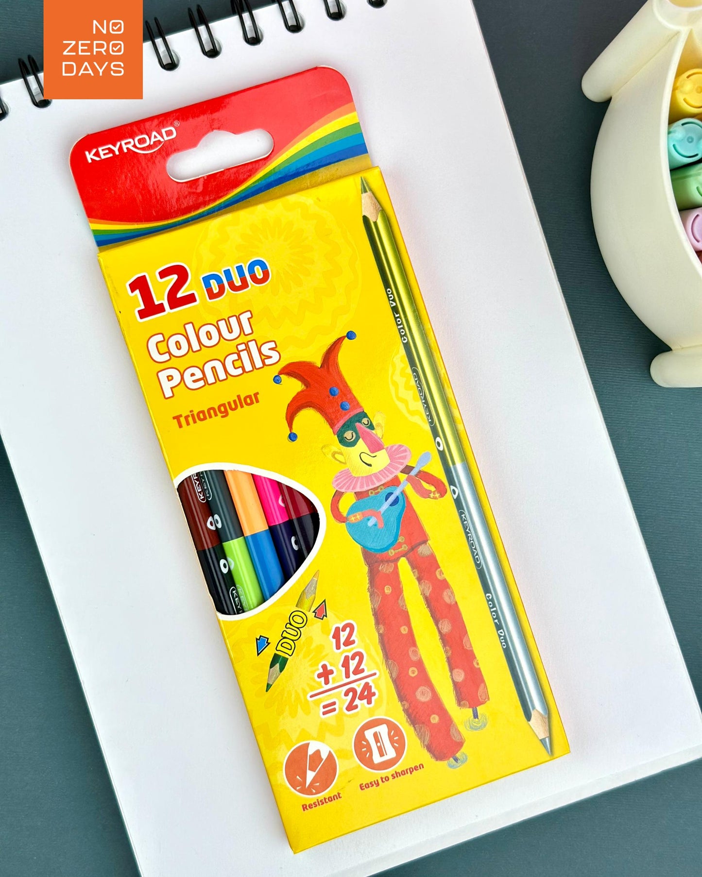 ألوان خشب كى رود - 2 سن 12 قلم  (24 لون)