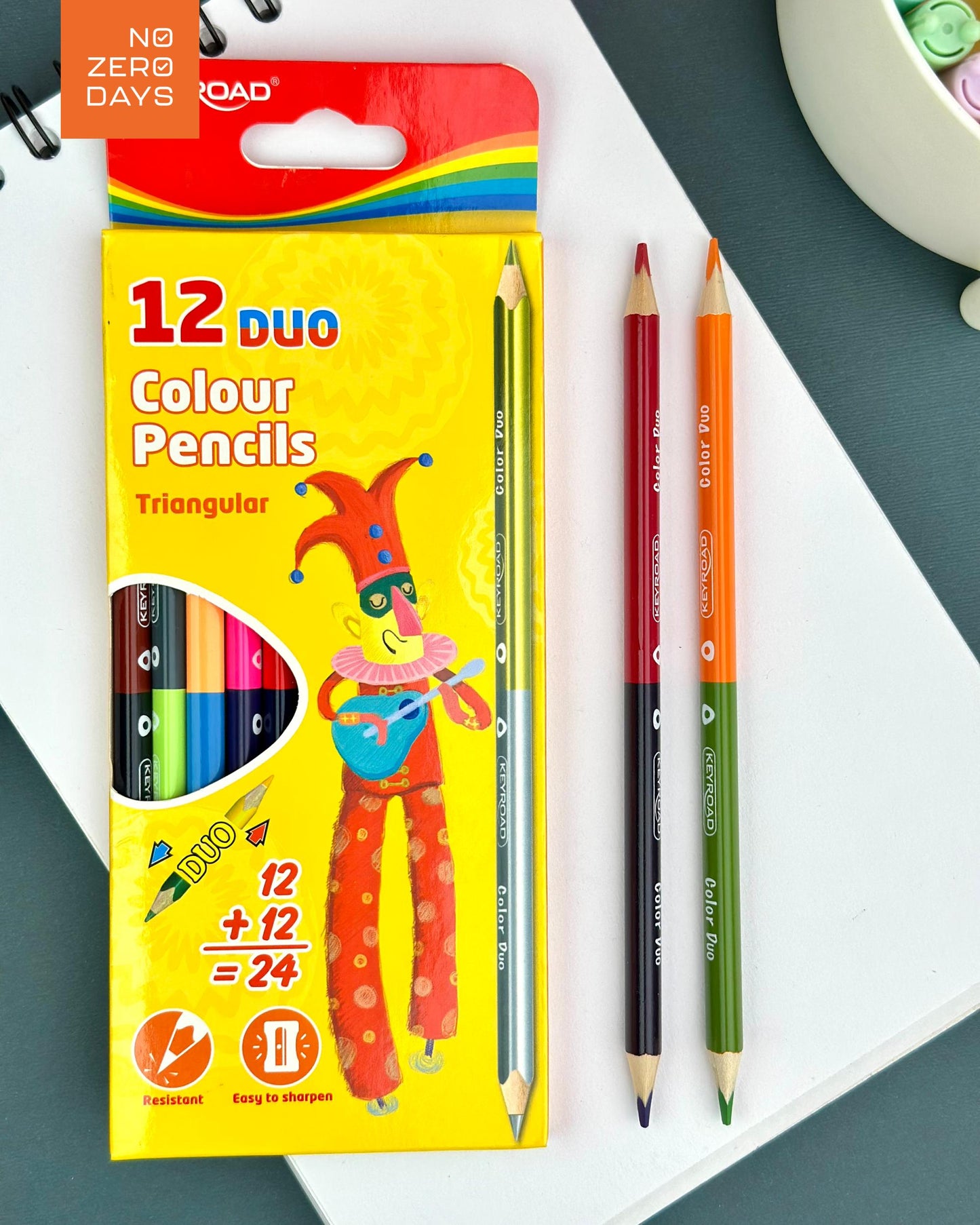 ألوان خشب كى رود - 2 سن 12 قلم  (24 لون)