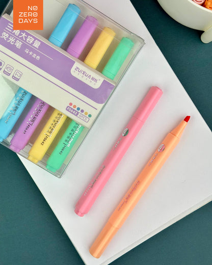 طقم أقلام هايلايتر 6 ألوان باستل