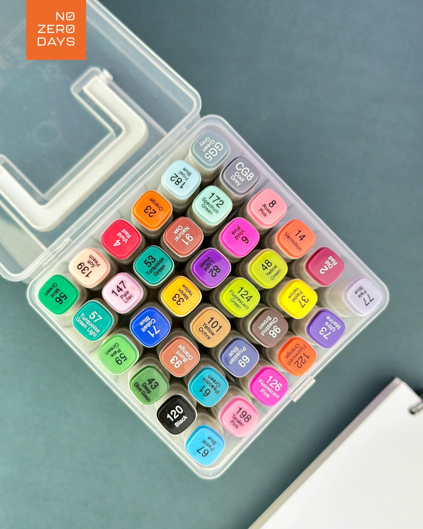 علبة ألوان ماركر مزدوجة الرأس 36 لون