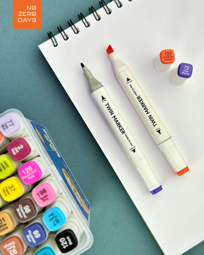 علبة ألوان ماركر مزدوجة الرأس 36 لون