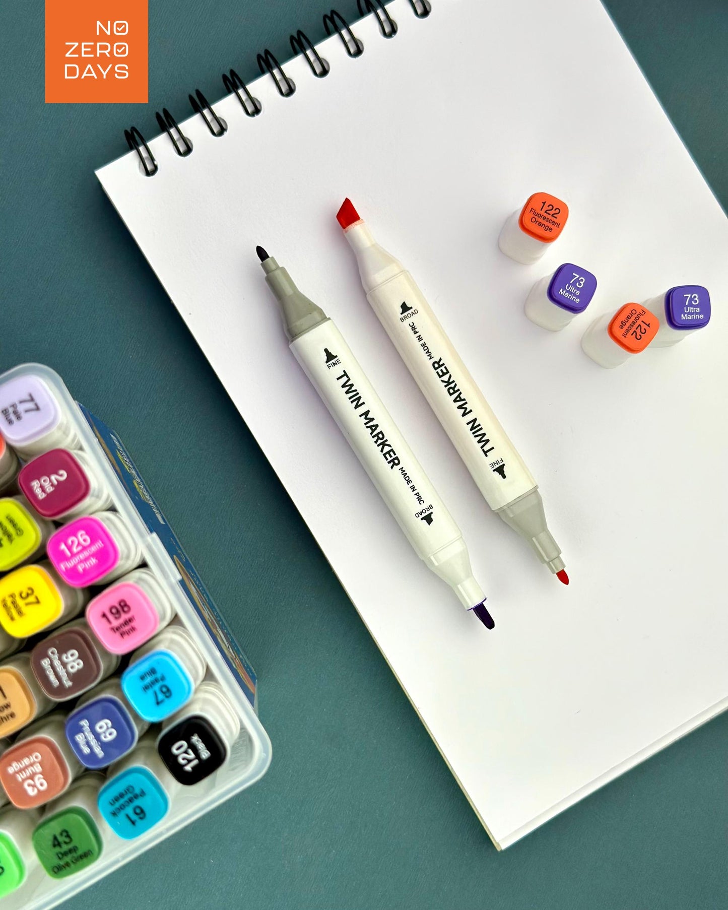 علبة ألوان ماركر مزدوجة الرأس 36 لون