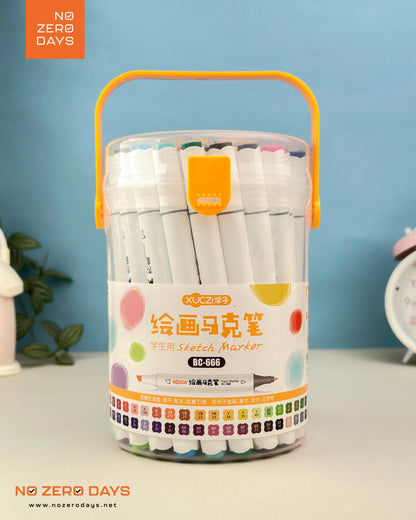 علبة ألوان ماركر مزدوجة الرأس 48 لون