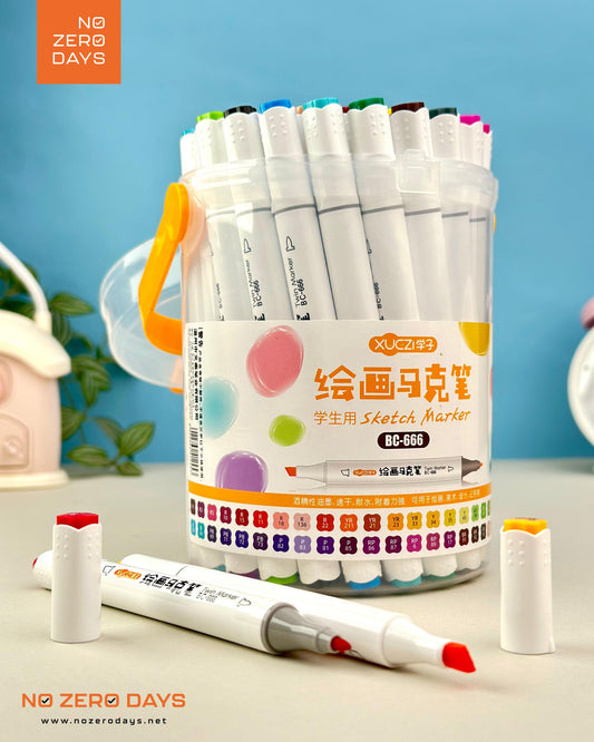 علبة ألوان ماركر مزدوجة الرأس 48 لون