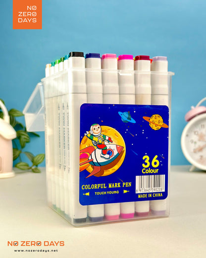 علبة ألوان ماركر مزدوجة الرأس 36 لون