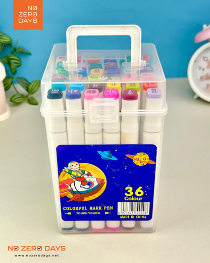 علبة ألوان ماركر مزدوجة الرأس 36 لون