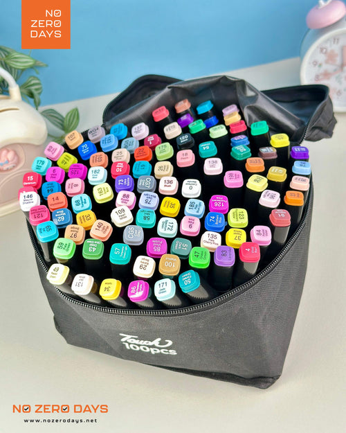 شنطة ألوان ماركر 100 لون - مزدوجة الرأس