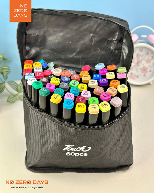 شنطة ألوان ماركر 60 لون Touch - مزدوجة الرأس