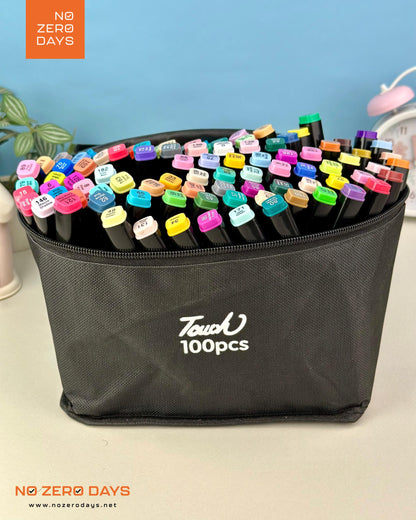 شنطة ألوان ماركر 100 لون - مزدوجة الرأس