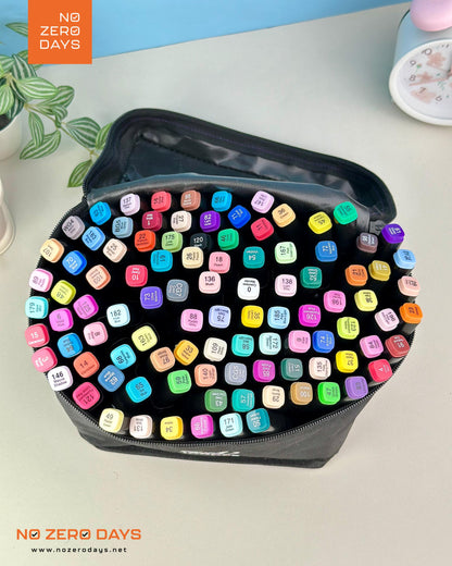 شنطة ألوان ماركر 100 لون - مزدوجة الرأس