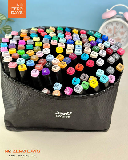 شنطة ألوان ماركر 120 لون - مزدوجة الرأس