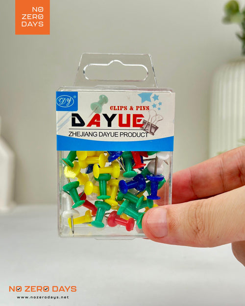 علبة دبابيس ضغط ملونة (٤٠ قطعة)