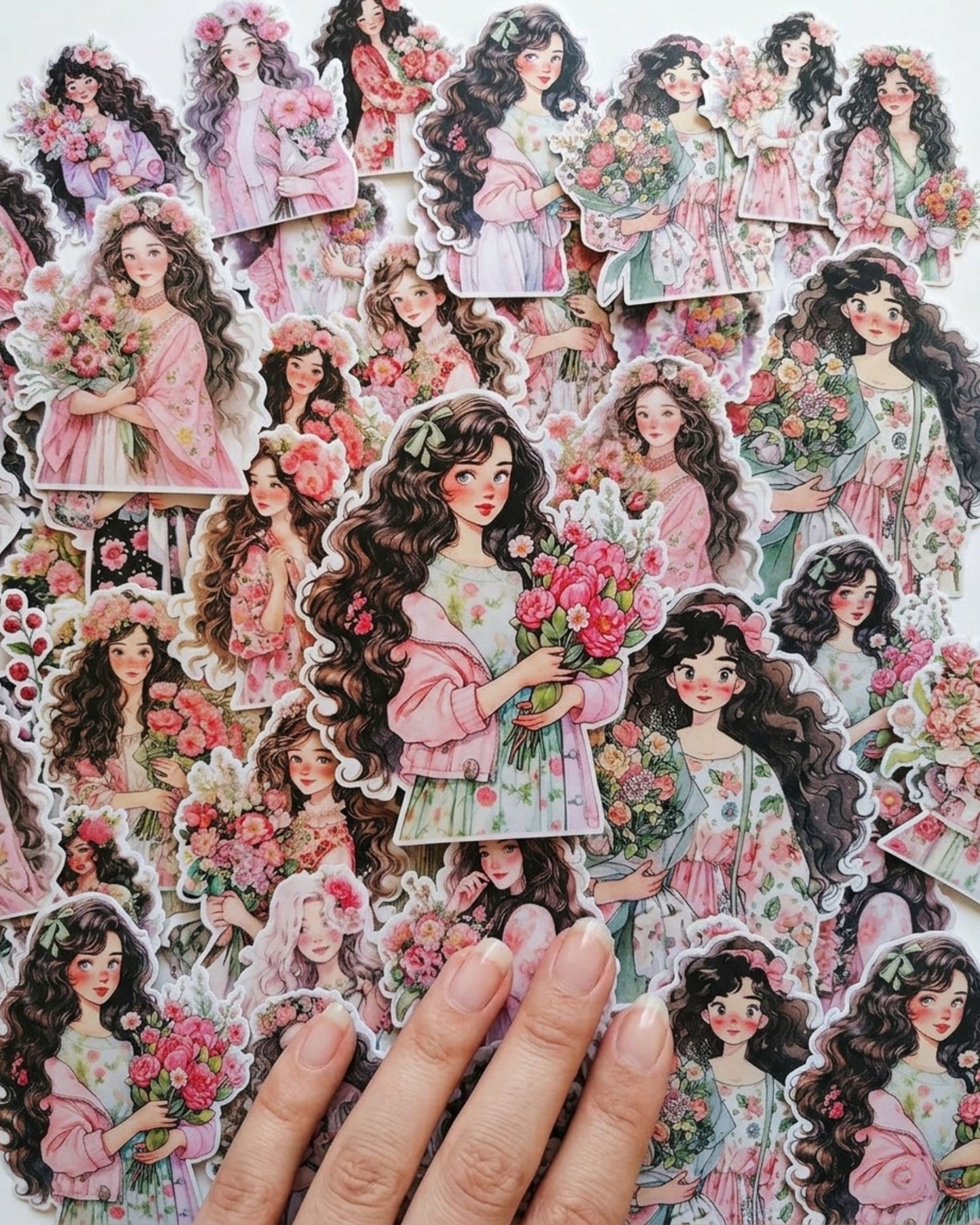 مجموعة ستيكرز - Floral Girls (40 قطعة)