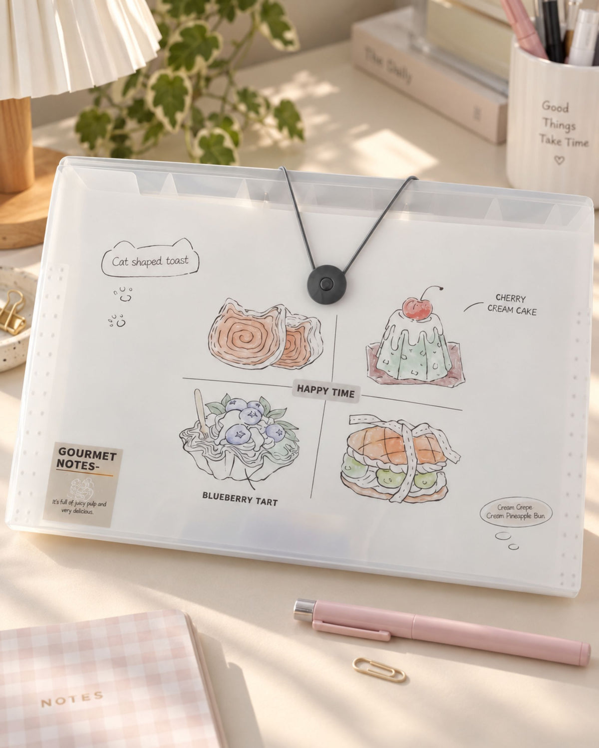 شنطة أوراق Gourmet Notes بأستك – 6 جيوب