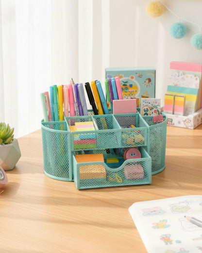 منظم مكتب معدني شبكي بدرج - مينت