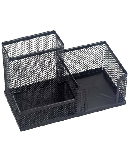 منظم مكتب معدني شبكي - أسود