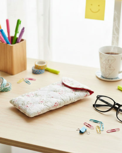 جراب نظارة مبطن - ورد