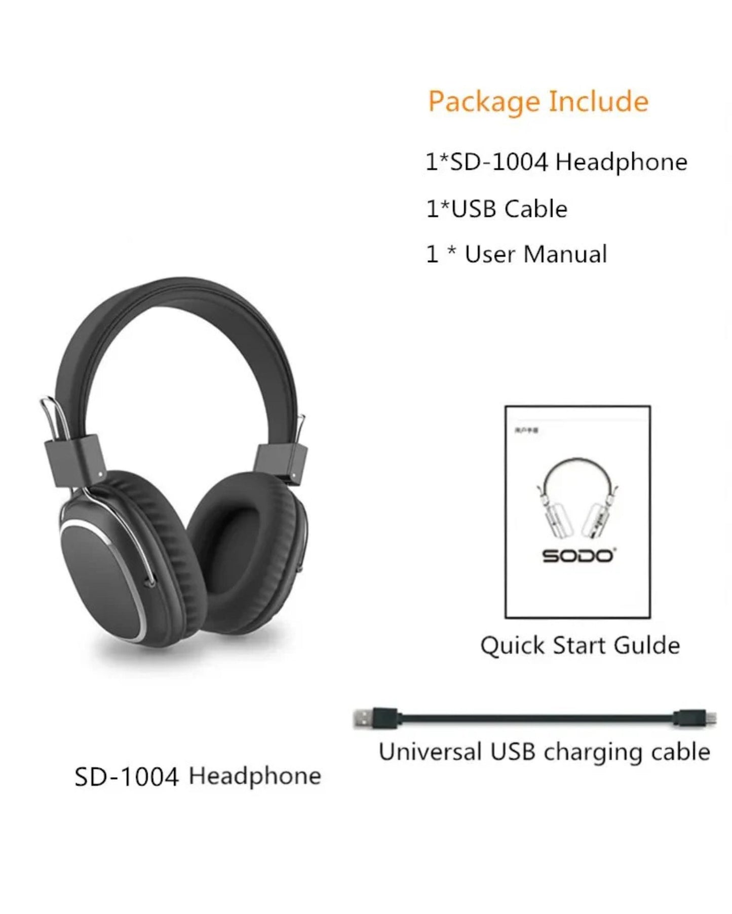 هيدفون بلوتوث Sodo 1004 - بني