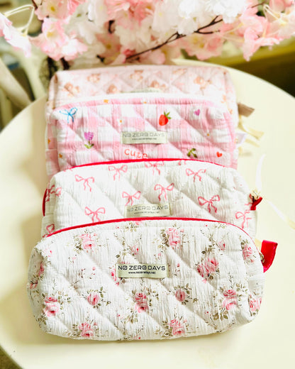 مقلمة قماش مبطنة - ورد