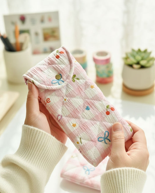 جراب نظارة مبطن - كاروهات