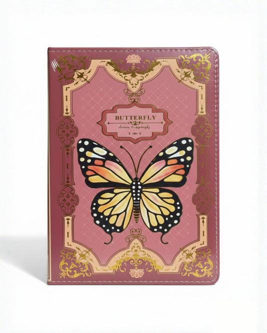 نوت بوك فراشات مبطن A5 - أحمر