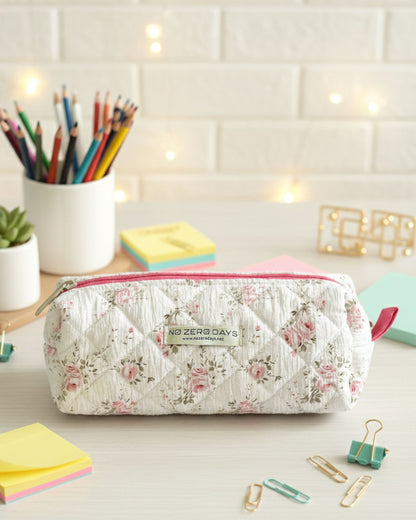 مقلمة قماش مبطنة - ورد