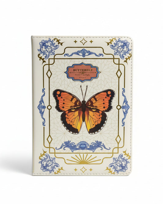 نوت بوك فراشات مبطن A5 - أبيض