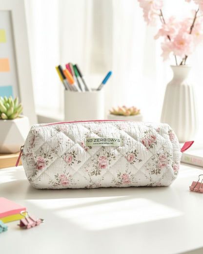 مقلمة قماش مبطنة - ورد