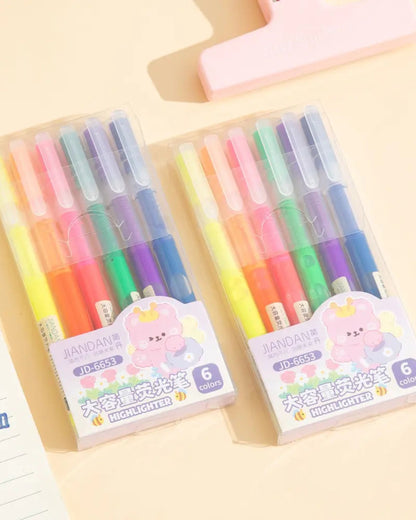 طقم أقلام هايلايتر 6 لون