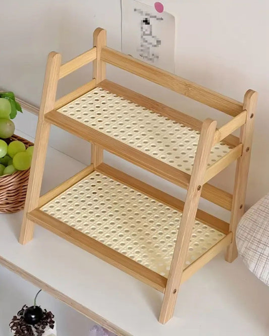 رف تخزين خشبي 2 دور