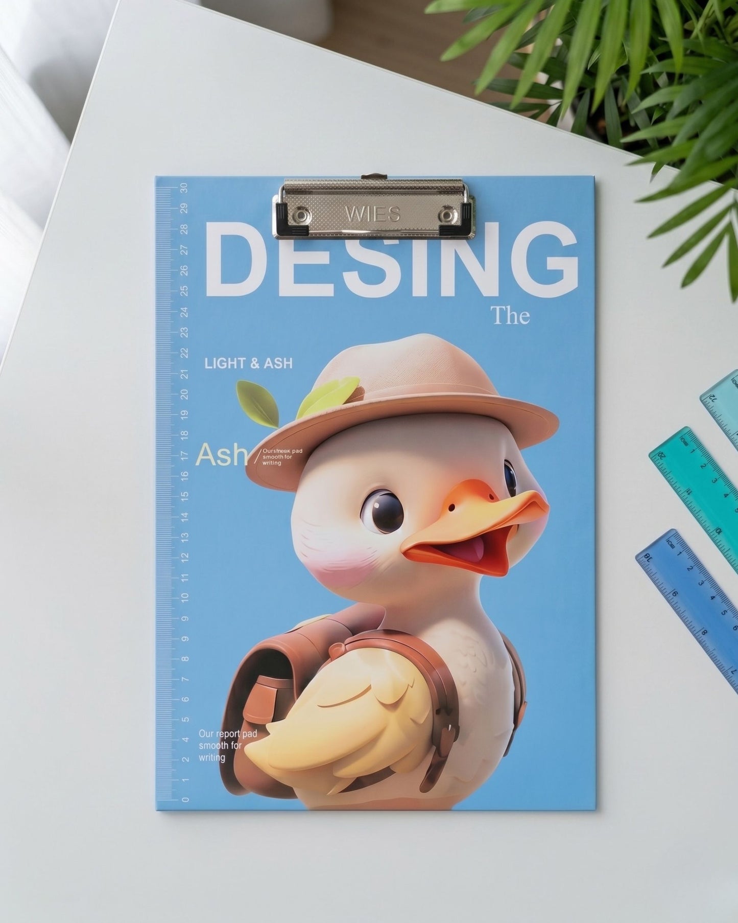 لوح كتابة Duck A4 بمسطرة جانبية – أزرق