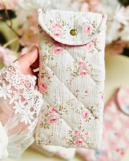 جراب نظارة مبطن - ورد