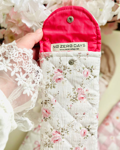 جراب نظارة مبطن - ورد