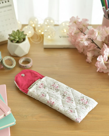 جراب نظارة مبطن - ورد