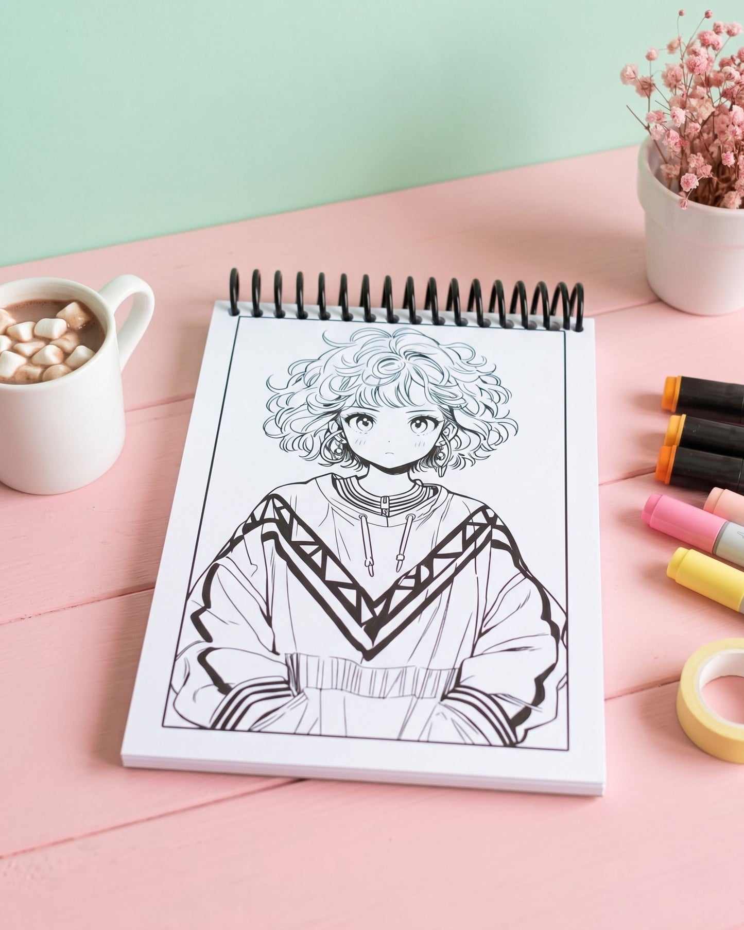 دفتر تلوين رسومات بنات كيوت A6