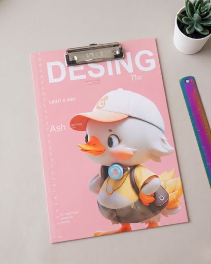 لوح كتابة Duck A4 بمسطرة جانبية – بينك