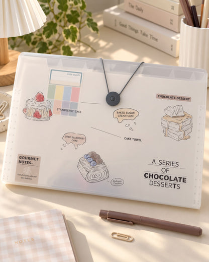 شنطة أوراق Gourmet Notes بأستك – 6 جيوب