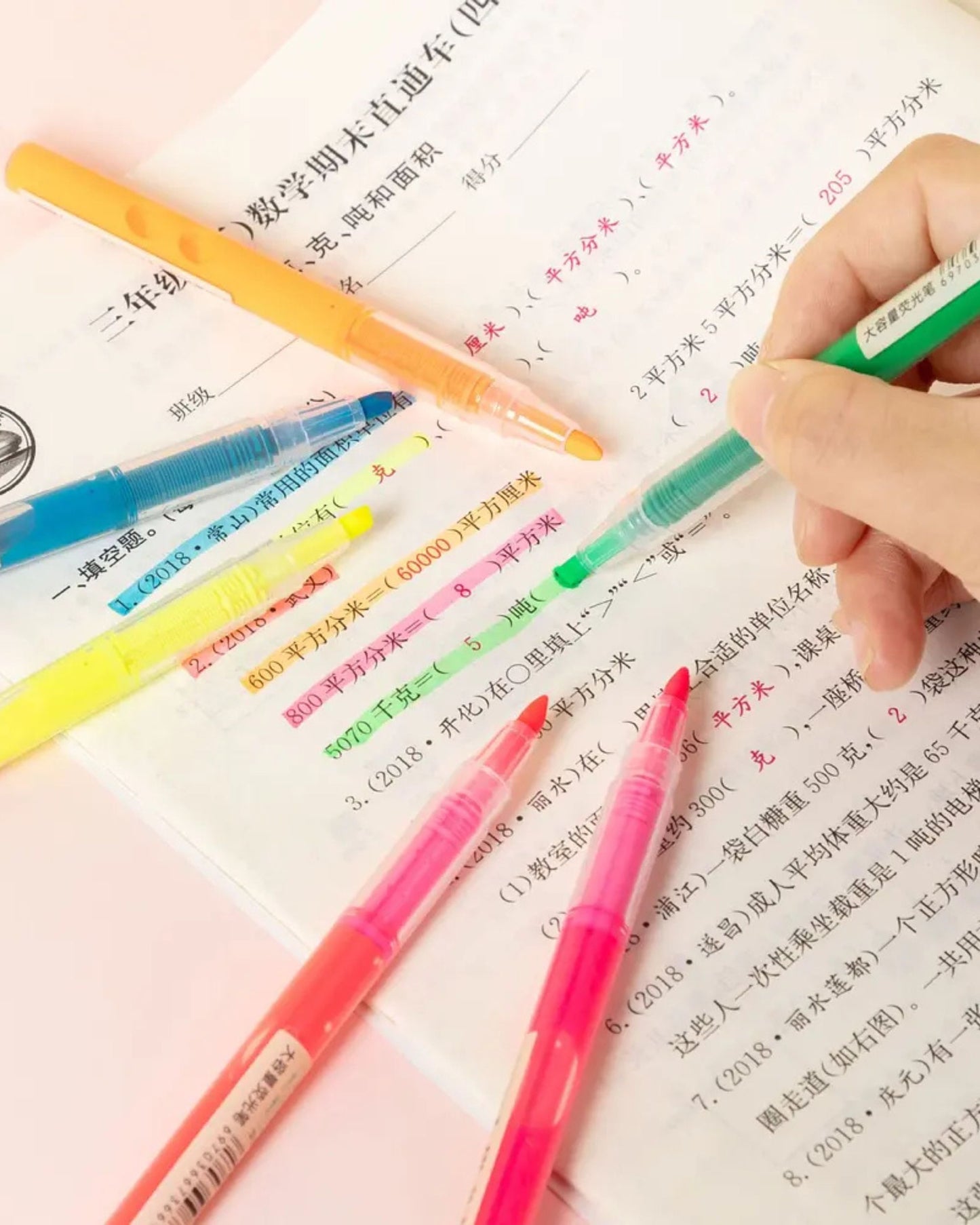 طقم أقلام هايلايتر 6 لون