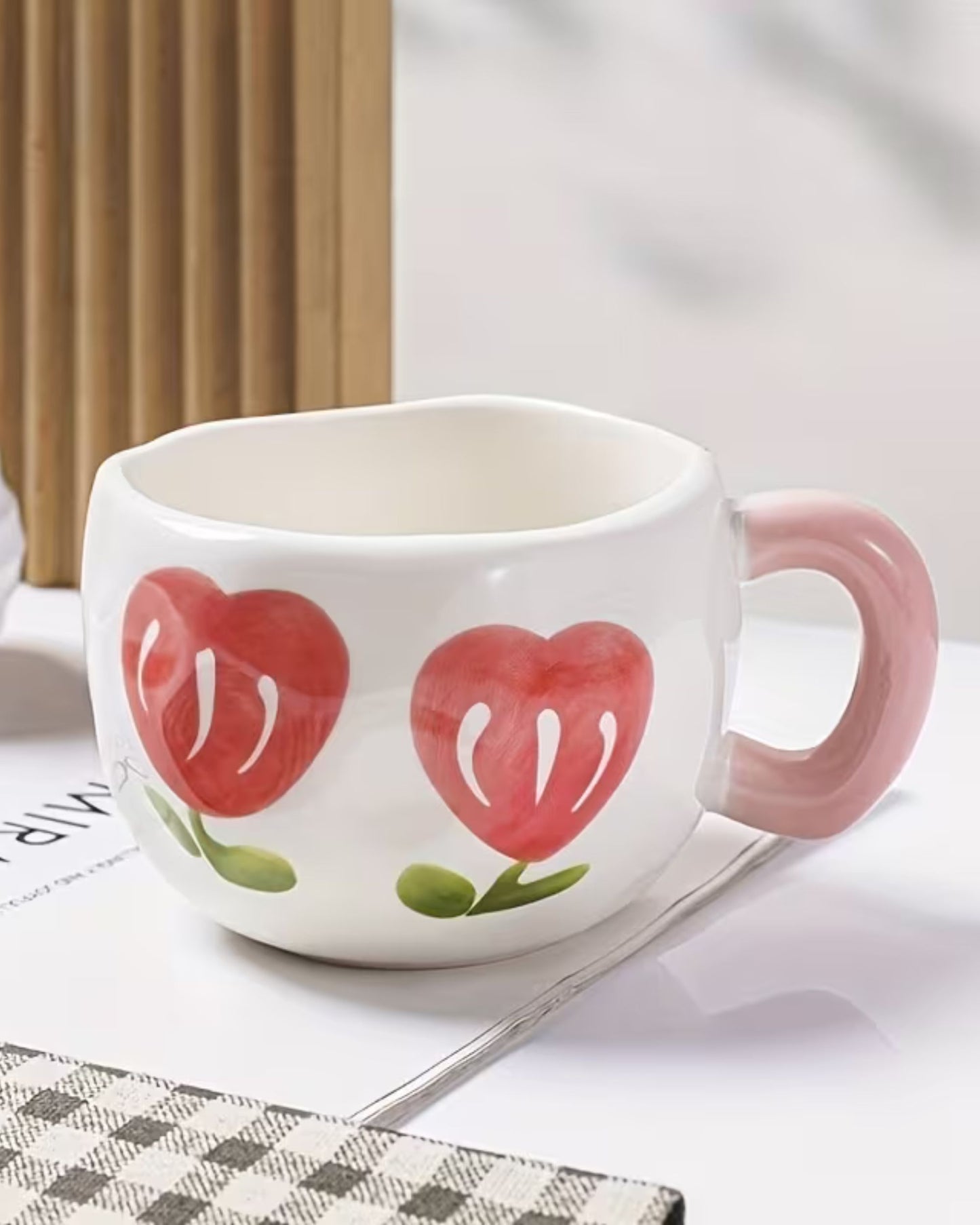 مج سيراميك زهور كبيرة