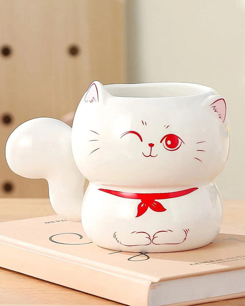 مج سيراميك شكل قطة