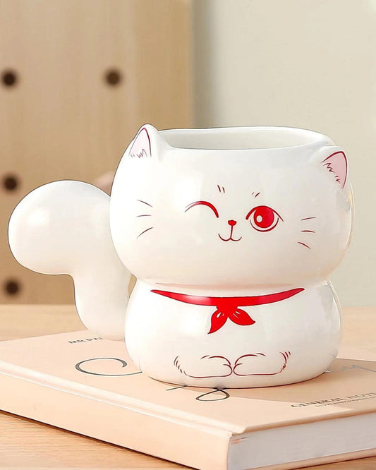 مج سيراميك شكل قطة