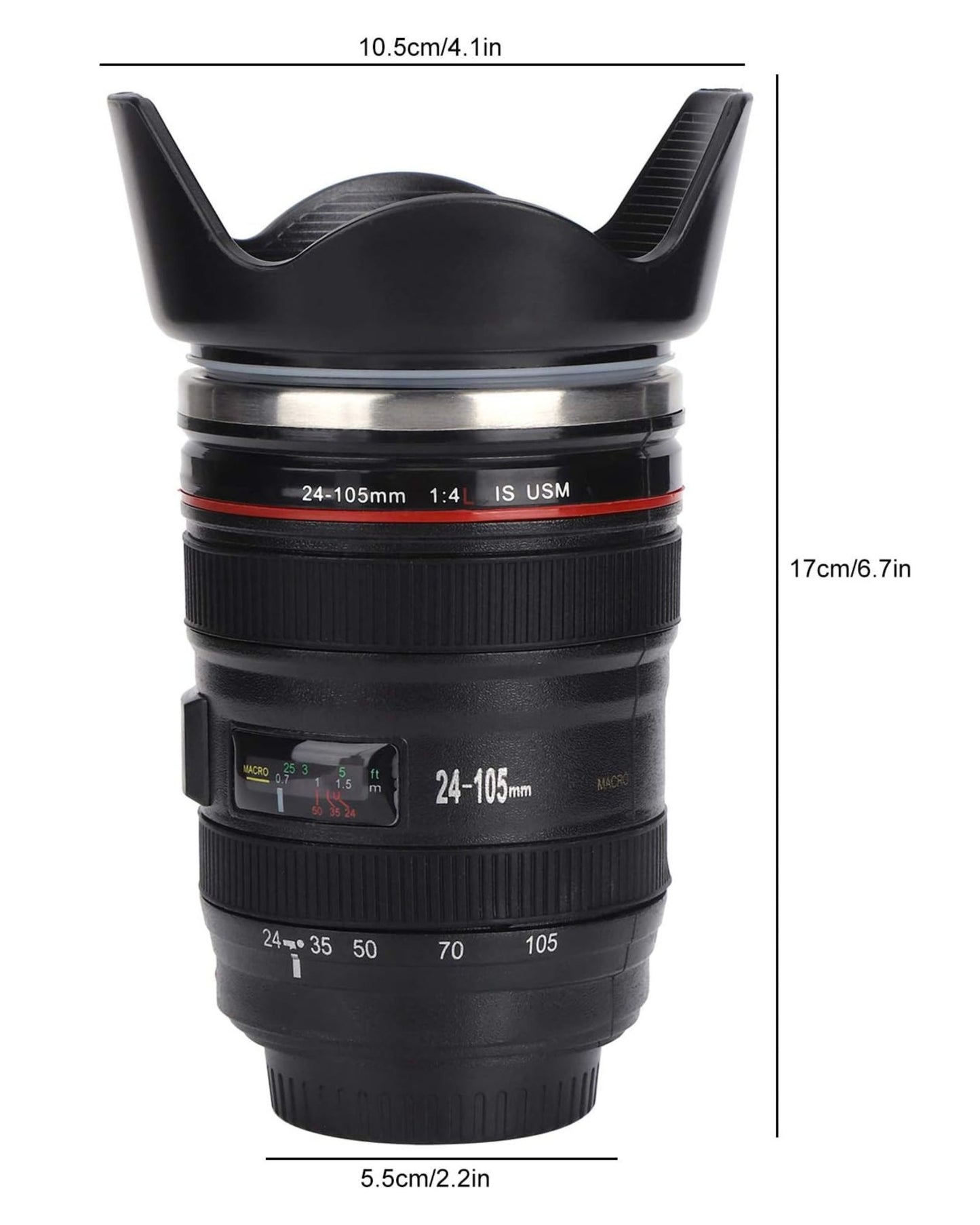 مج حراري شكل عدسة كاميرا