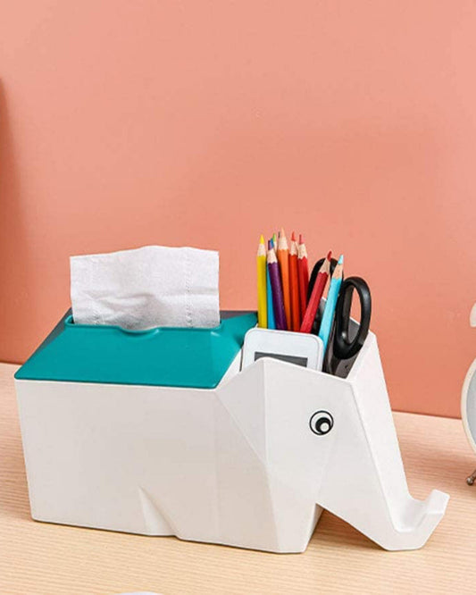 منظم وعلبة مناديل - شكل فيل