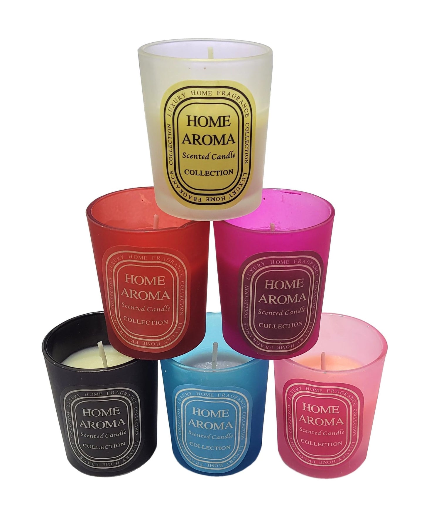 شمعة عطرية - كوب زجاجي ألوان